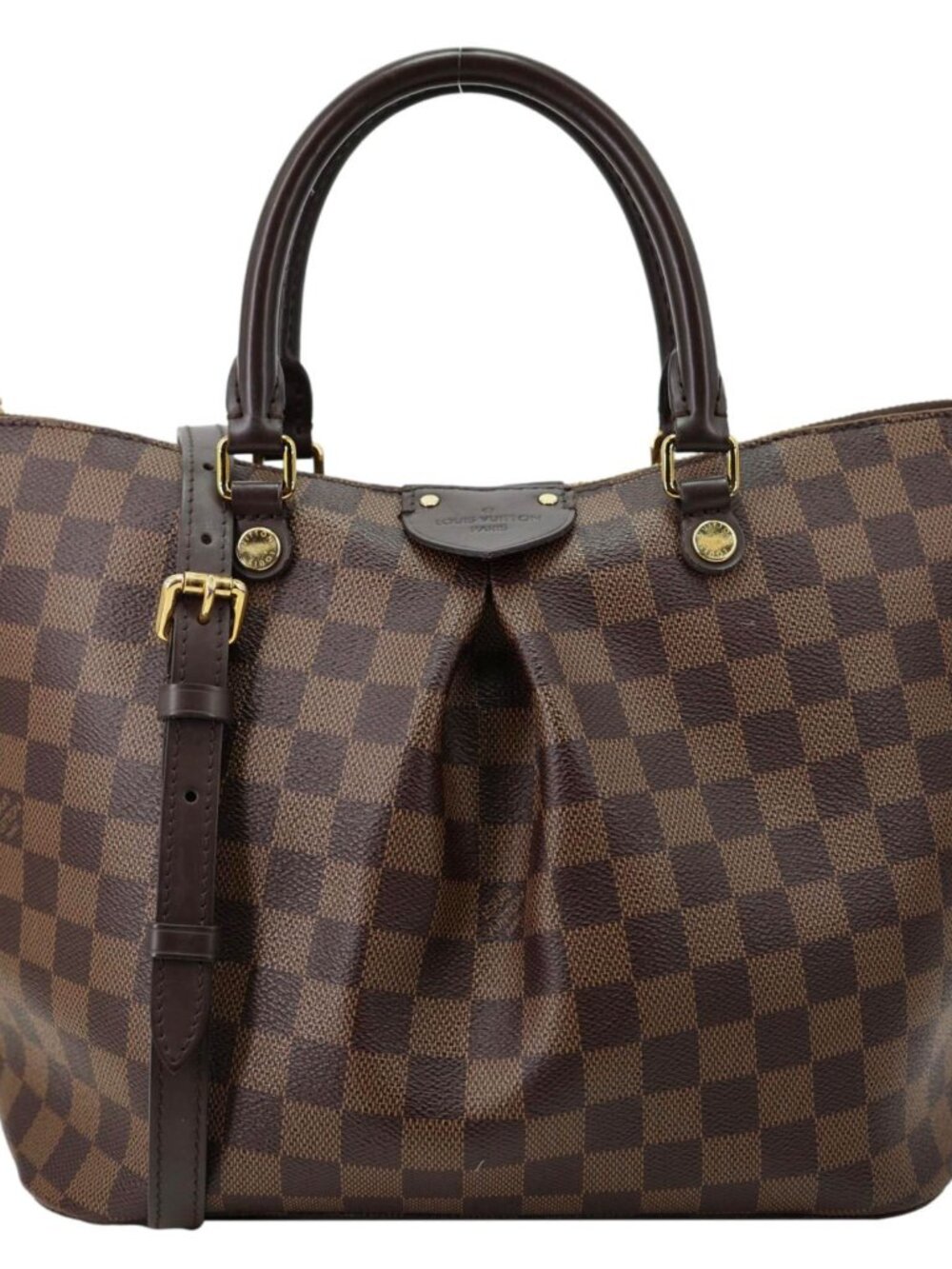 Louis Vuitton Siena MM Damier Ebene Shoulder Bag Brown